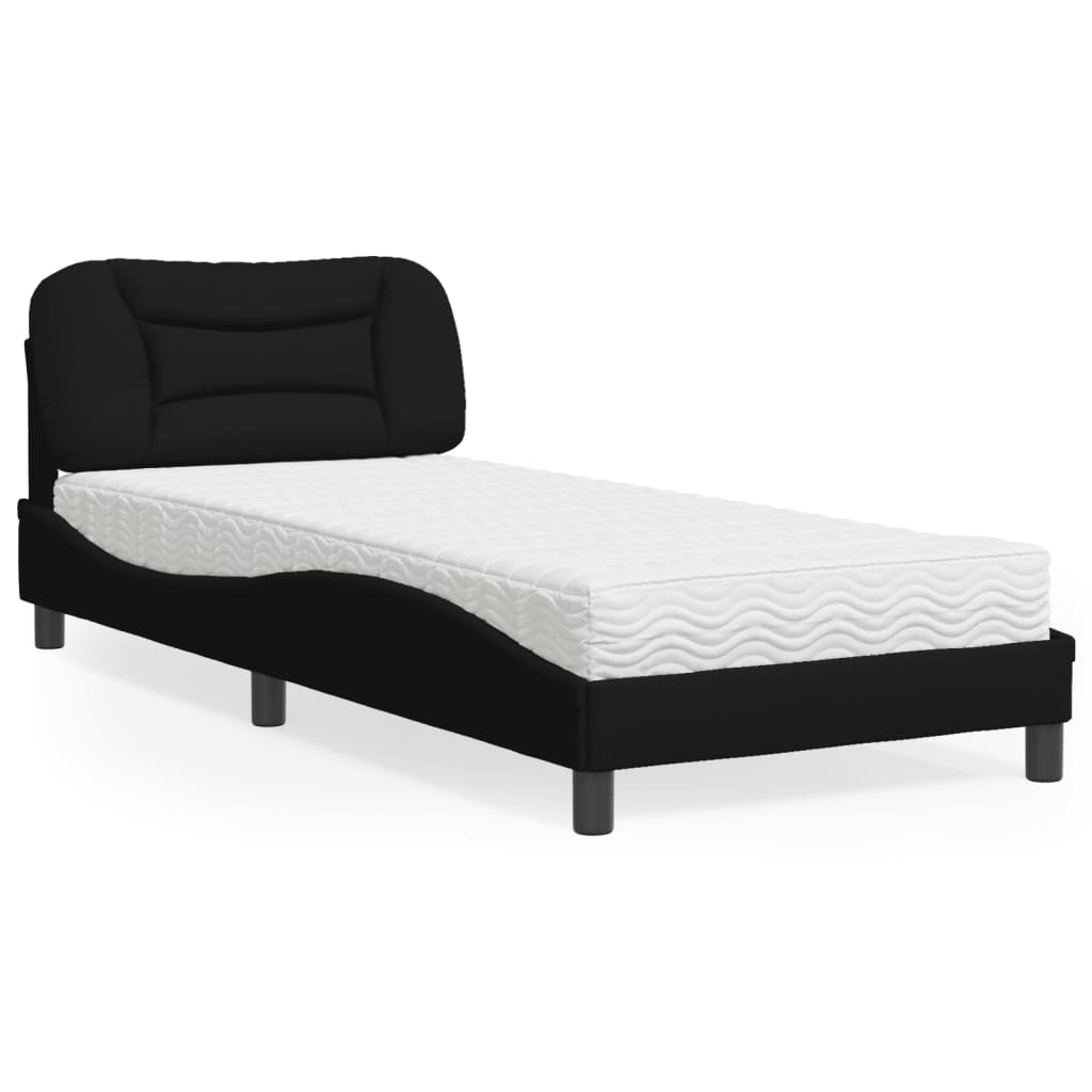 Krevet s madracem Hvar crni 80 x 200 cm od tkanine