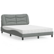 Krevet s madracem Hvar svjetlosivi 140x190 cm od tkanine