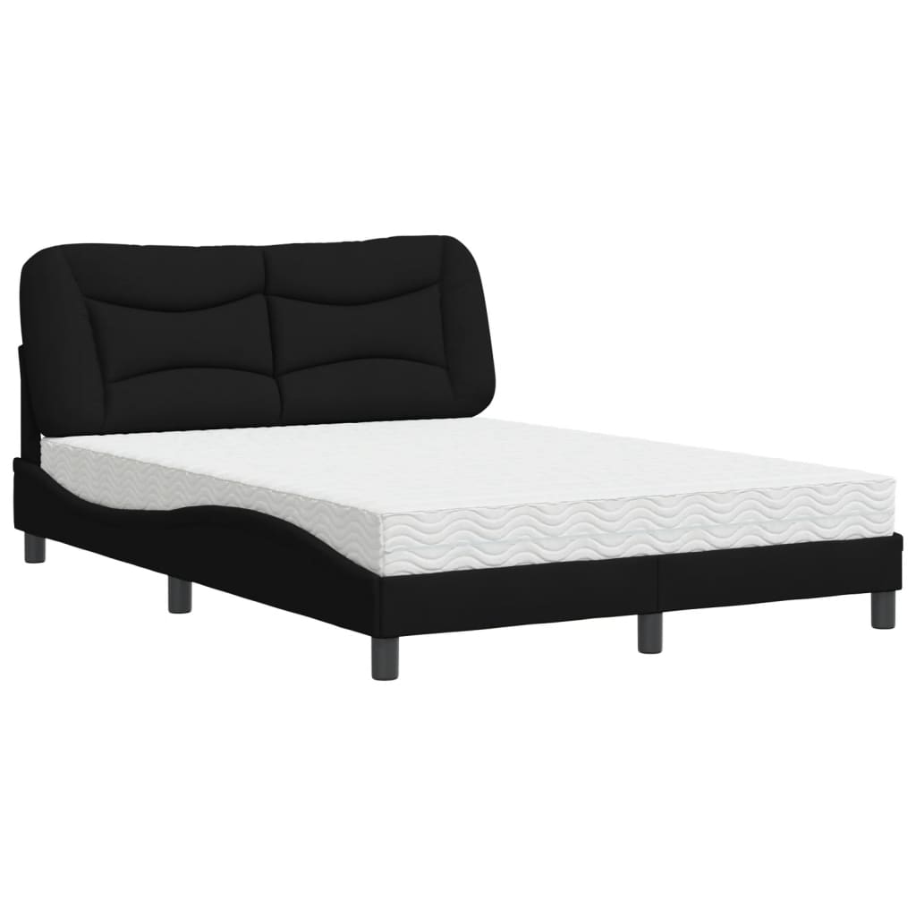Krevet s madracem Hvar crni 140 x 190 cm od tkanine