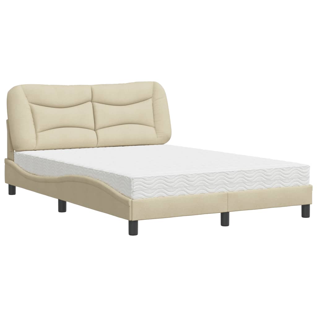 Krevet s madracem Hvar krem 140 x 190 cm od tkanine