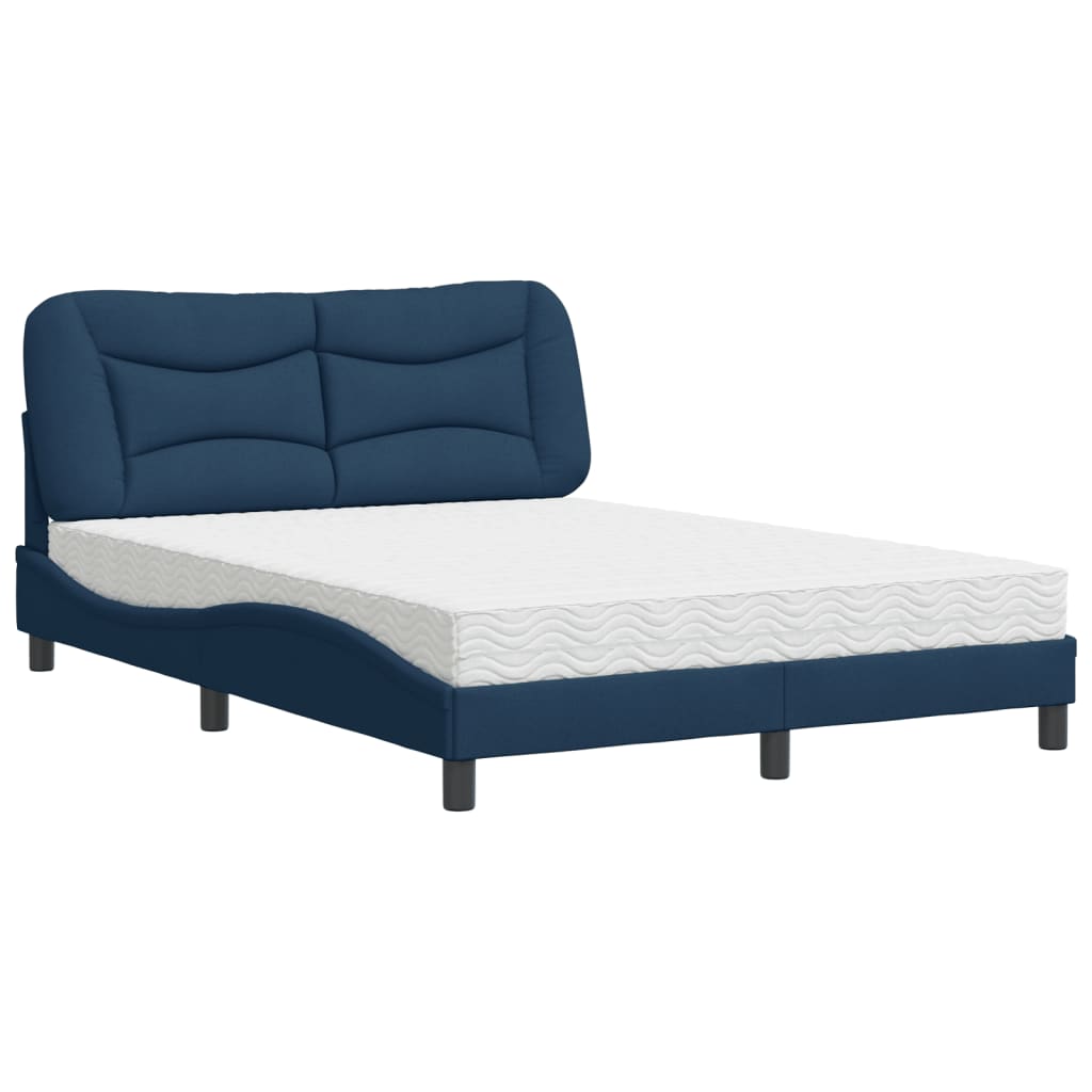 Krevet s madracem Hvar plavi 140 x 190 cm od tkanine