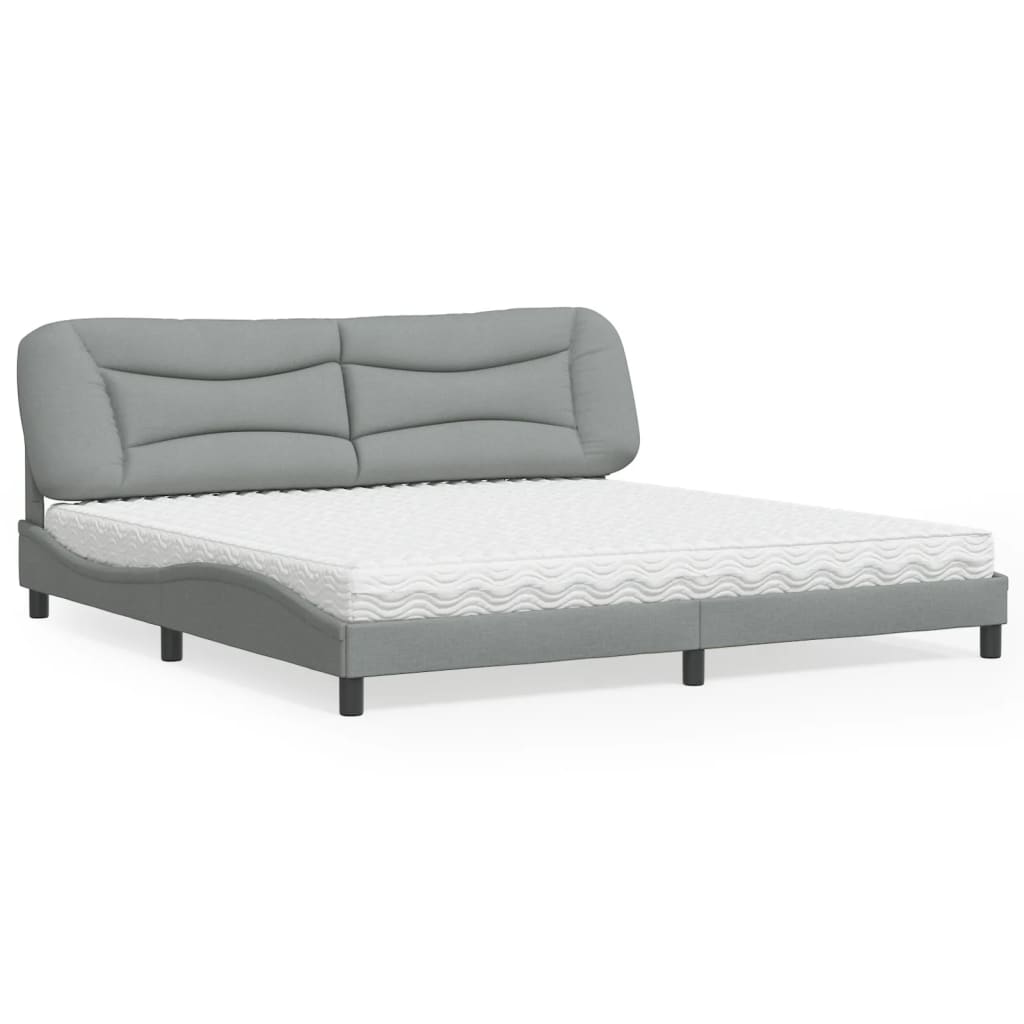 Krevet s madracem Hvar svjetlosivi 200 x 200 cm od tkanine