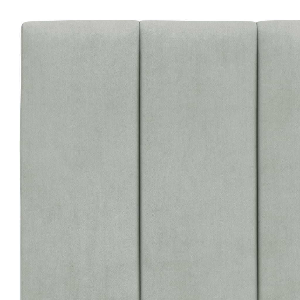 Krevet s madracem Hanko svjetlosivi 80 x 200 cm baršunasti