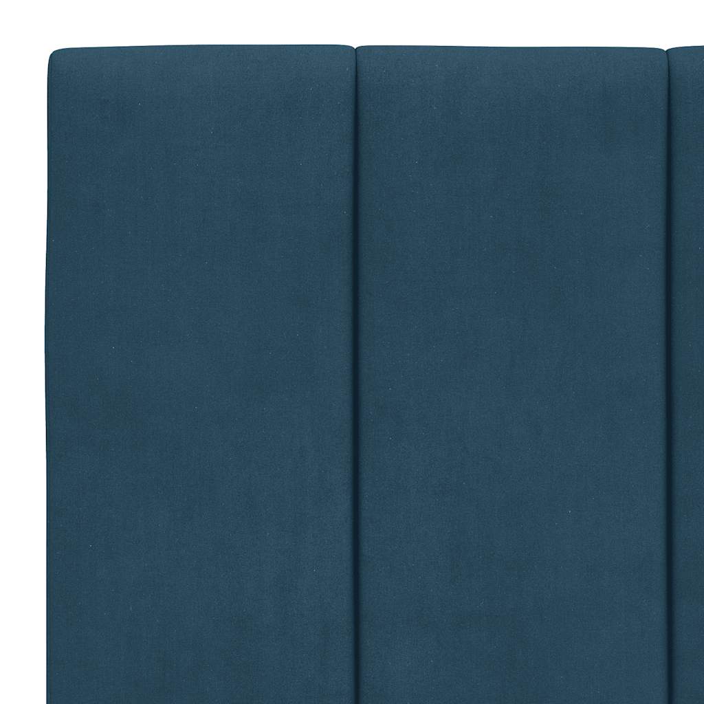 Krevet s madracem Hanko plavi 100 x 200 cm baršunasti