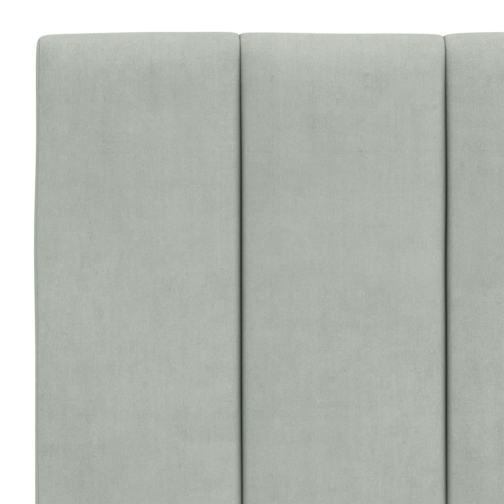 Krevet s madracem Hanko svjetlosivi 120 x 200 cm baršunasti