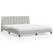 Krevet s madracem Hanko svjetlosivi 180x200 cm baršunasti
