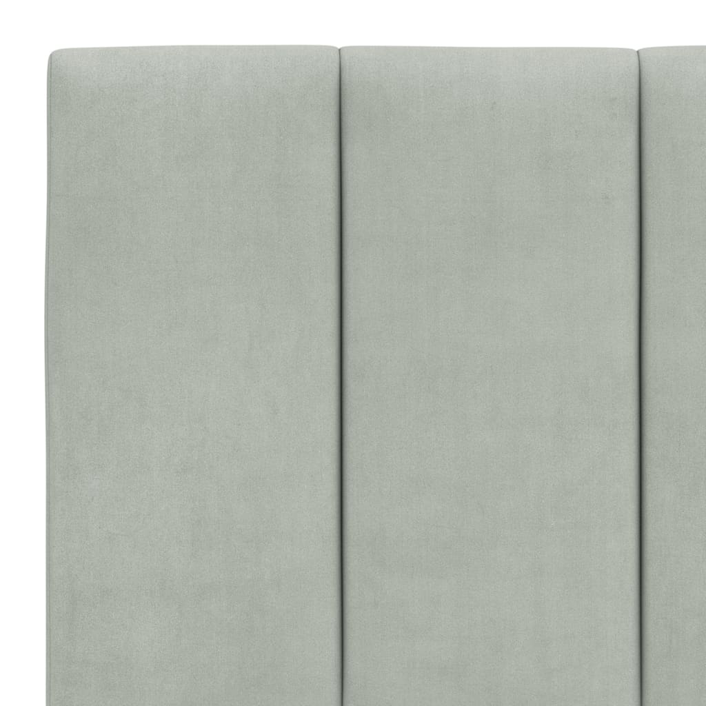 Krevet s madracem Hanko svjetlosivi 200x200 cm baršunasti