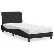 Krevet s madracem crni 80 x 200 cm baršunasti