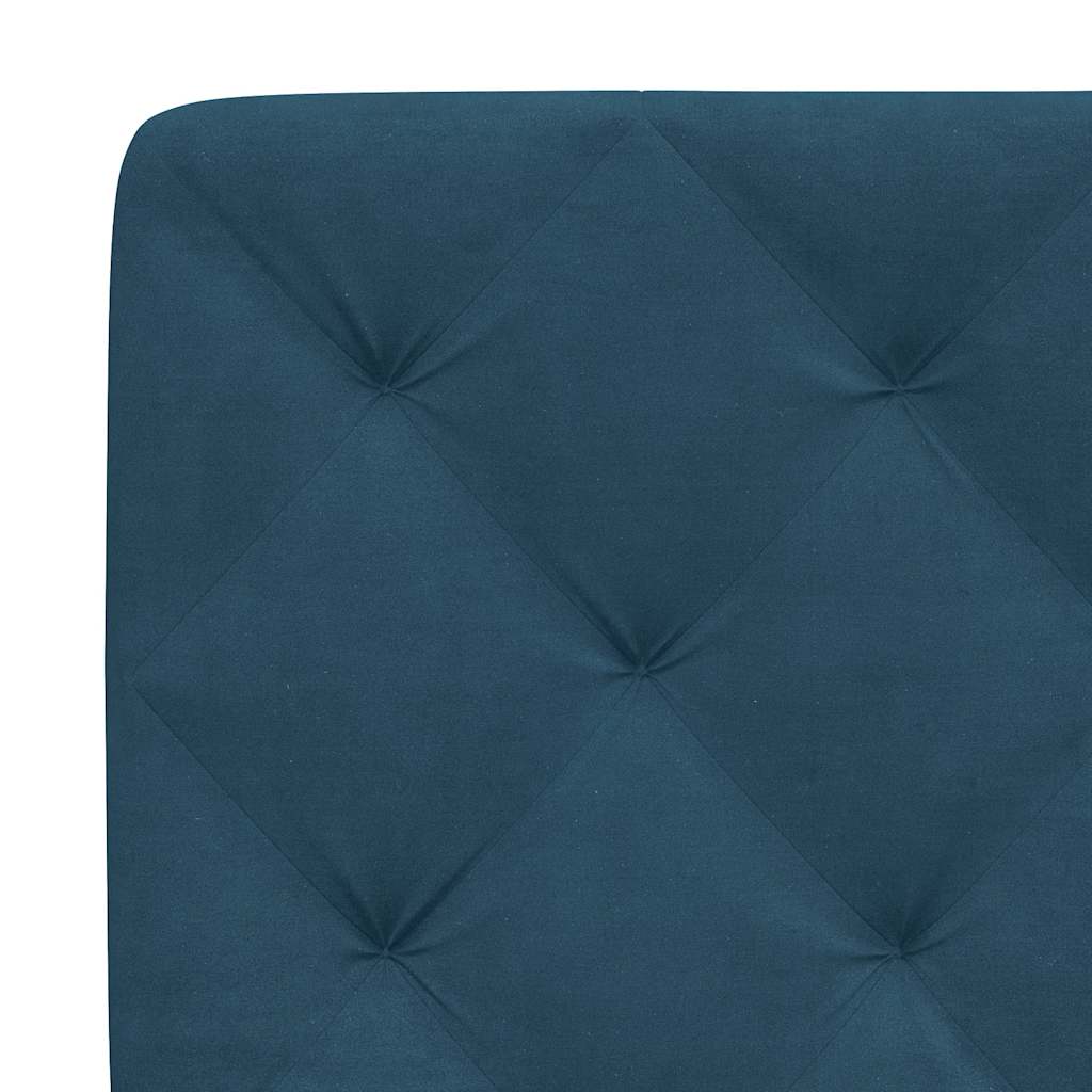 Krevet s madracem plavi 100 x 200 cm baršunasti