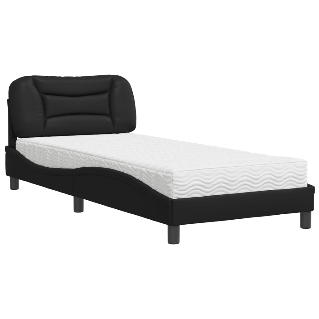Krevet s madracem Hvar crni 80 x 200 cm od umjetne kože