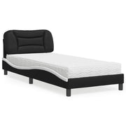 Krevet s madracem Hvar crno-bijeli 80 x 200 cm od umjetne kože
