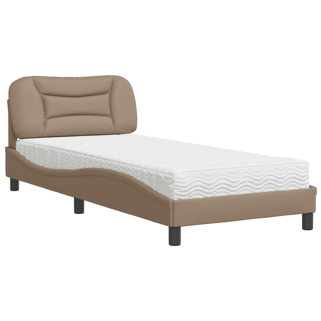 Krevet s madracem Hvar boja cappuccina 90 x 200 cm od umjetne kože