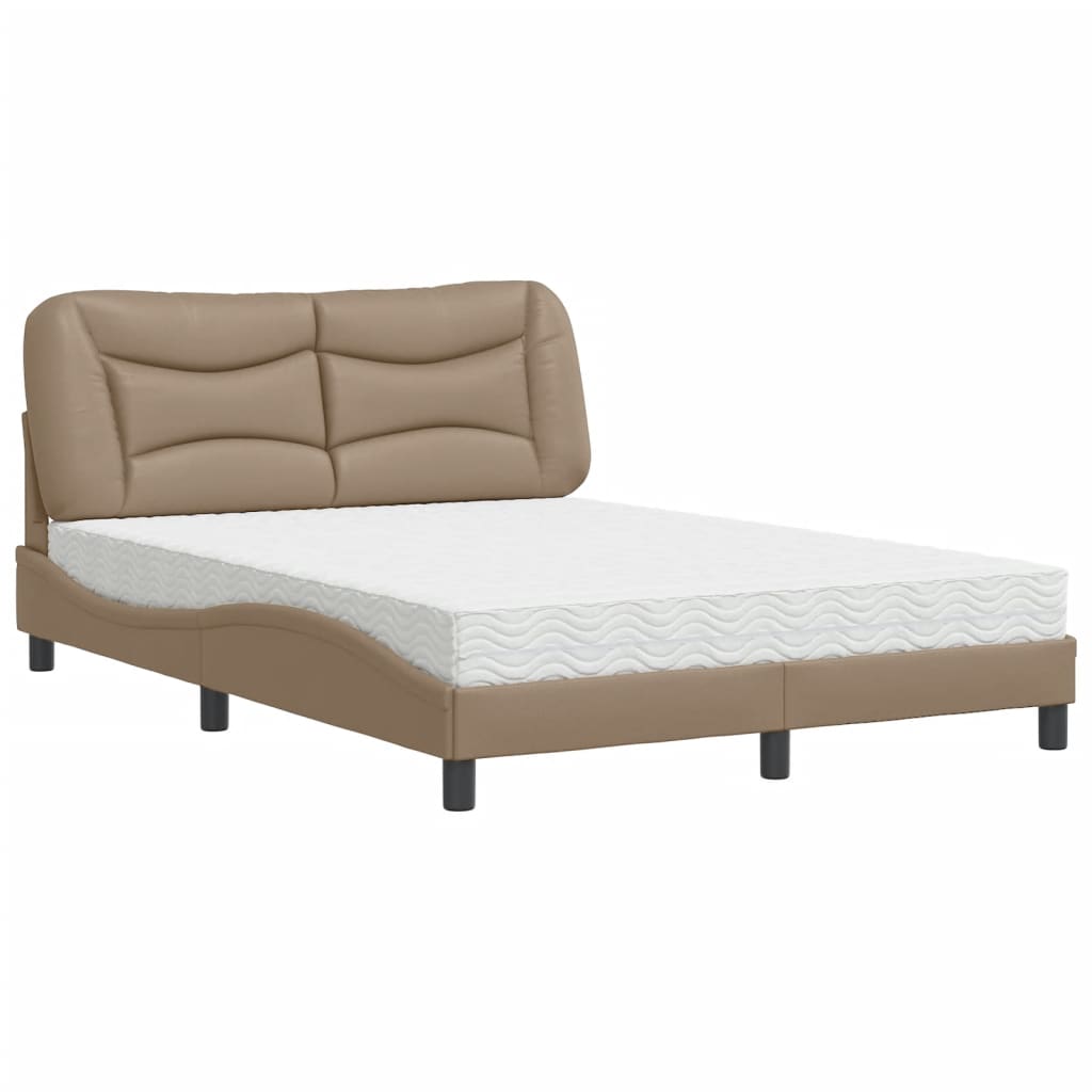 Krevet s madracem Hvar boja cappuccina 120 x 200 cm od umjetne kože