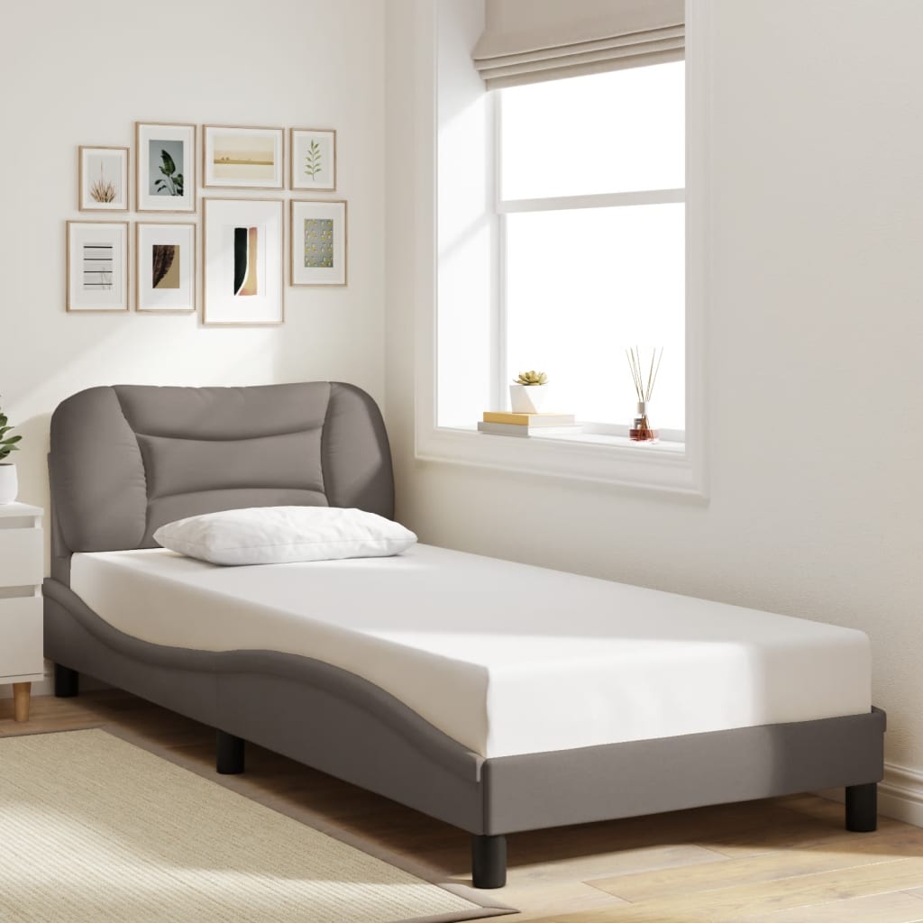 Okvir kreveta s LED-om bez madraca Hvar Taupe 80x200 cm Tkanina