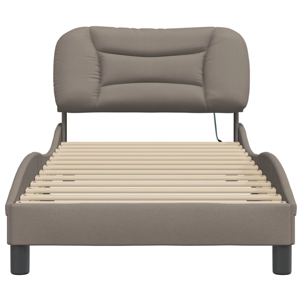 Okvir kreveta s LED-om bez madraca Hvar Taupe 80x200 cm Tkanina