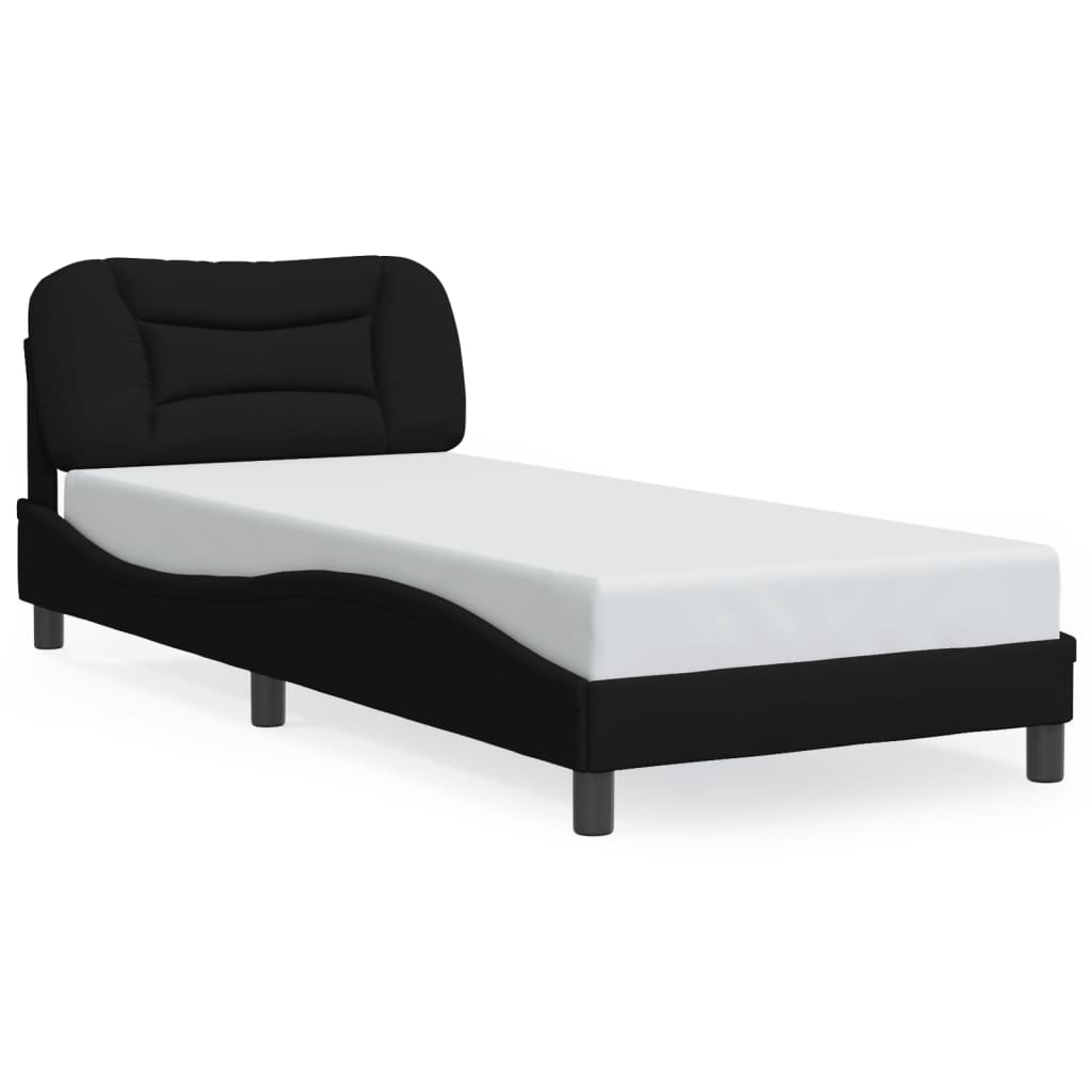 Okvir kreveta s LED-om bez madraca Hvar crni 90x190cm od tkanine