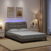Okvir kreveta s LED-om bez madraca Hvar Taupe 140x190 cm tkanina