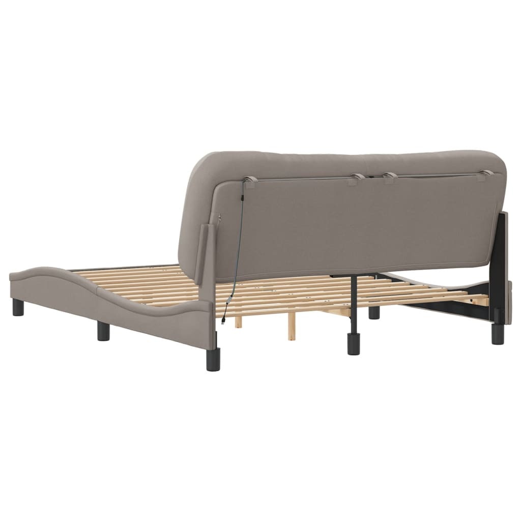 Okvir kreveta s LED-om bez madraca Hvar Taupe 160x200 cm tkanina