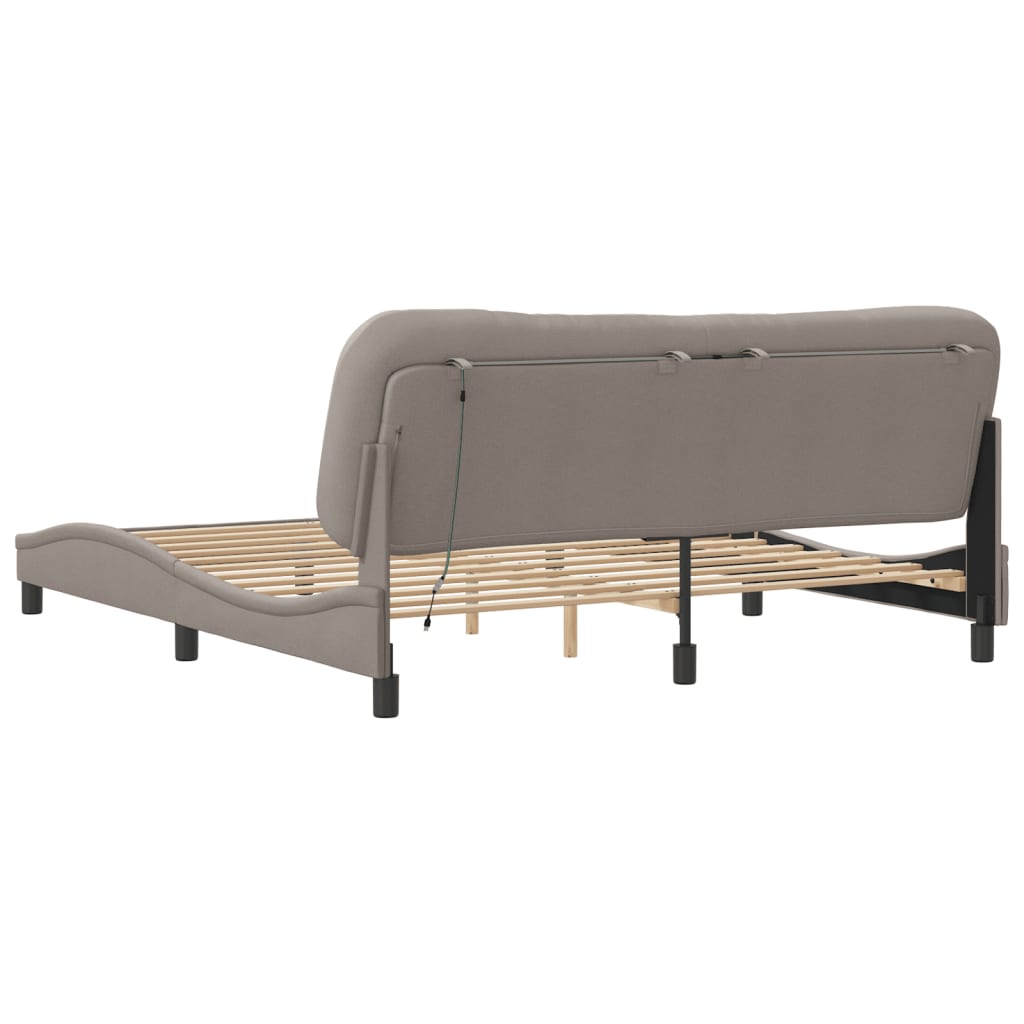Okvir kreveta s LED-om bez madraca Hvar Taupe 180x200 cm tkanina
