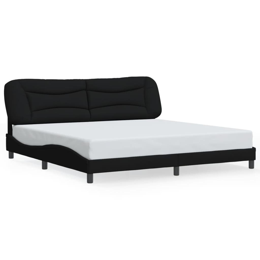 Okvir kreveta s LED-om bez madraca Hvar crni 200x200 cm od tkanine