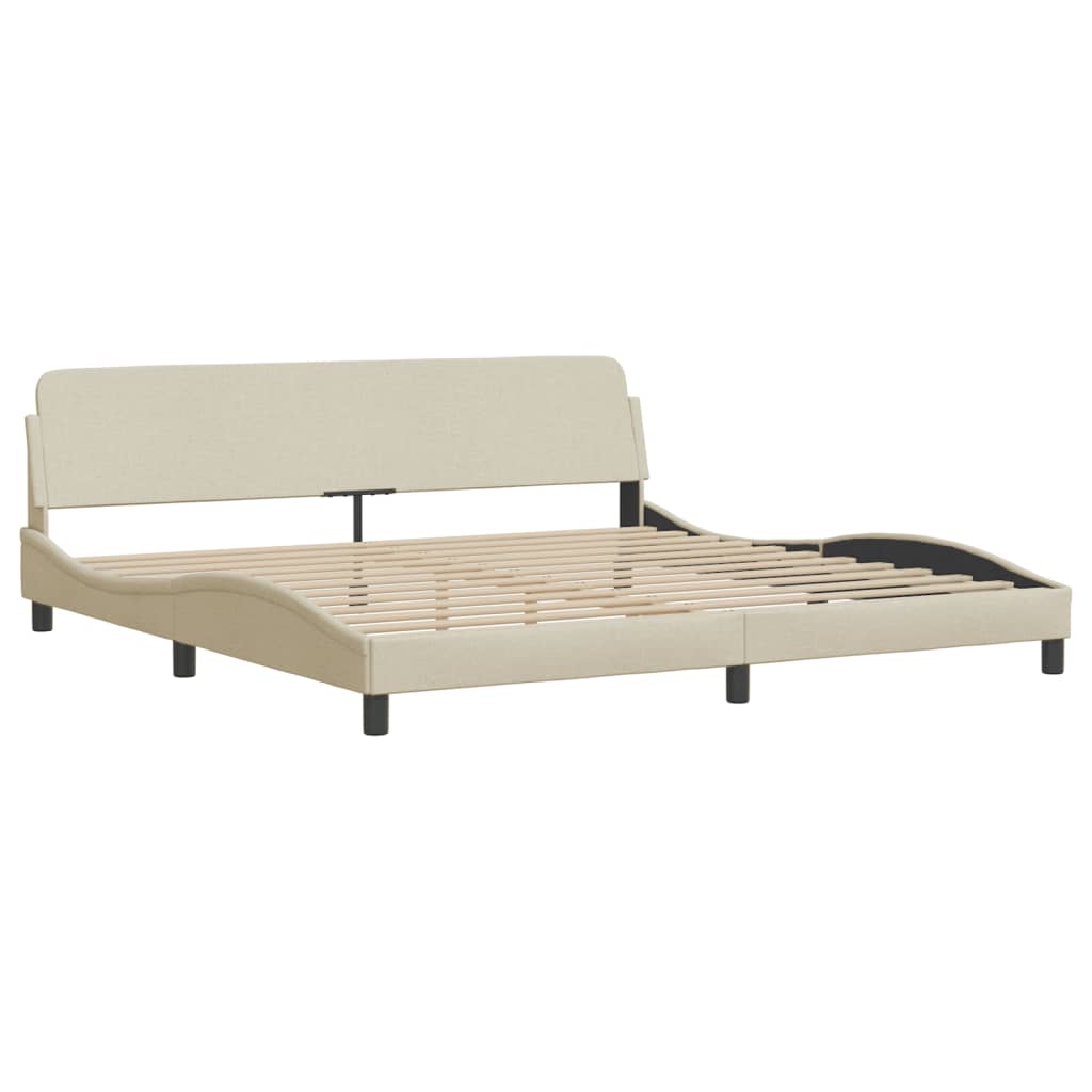 Okvir kreveta s LED-om bez madraca Hvar krem 200 x 200 cm od tkanine