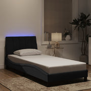 Okvir kreveta s LED-om bez madraca Hanko crni 80 x 200 cm baršunasti