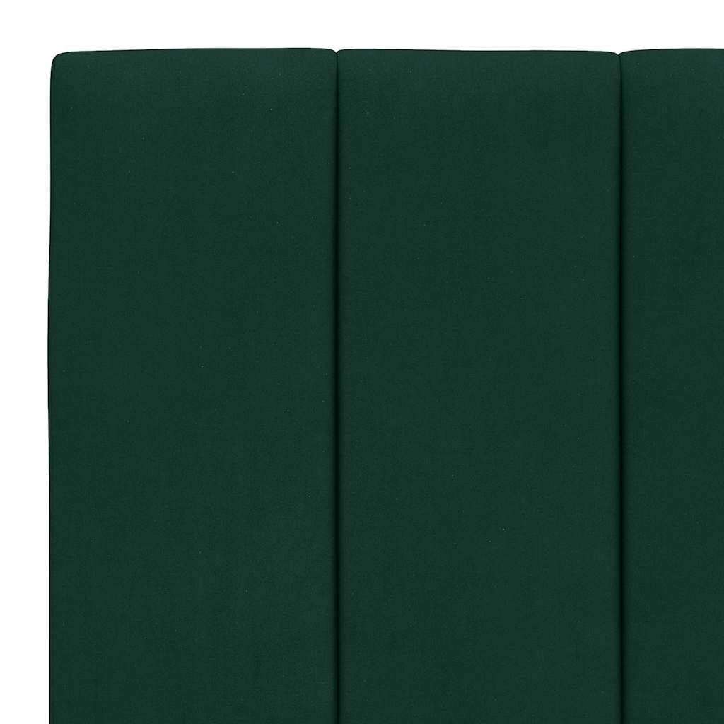 Okvir kreveta s LED-om bez madraca Hanko tamnozeleni 90x200 cm baršunasti