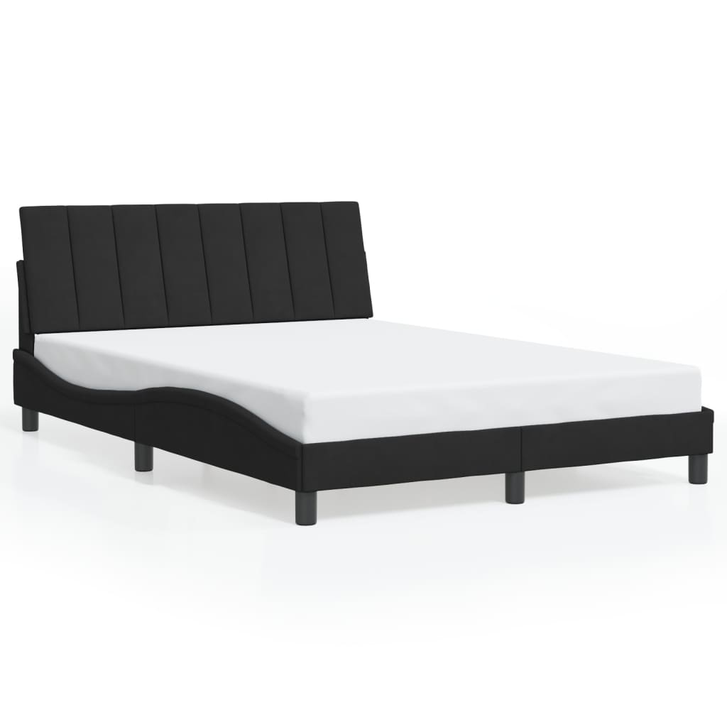 Okvir kreveta s LED-om bez madraca Hanko crni 140 x 190 cm baršunasti