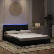 Okvir kreveta s LED-om bez madraca Hanko crni 160 x 200 cm baršunasti