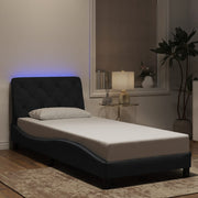Okvir kreveta s LED-om bez madraca crni 80 x 200 cm baršunasti