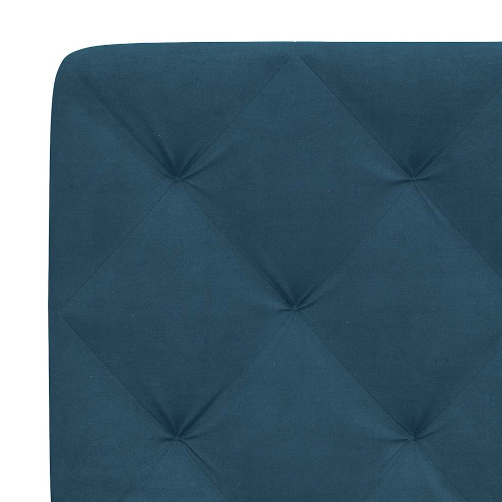 Okvir kreveta s LED-om bez madraca plavi 80 x 200 cm baršunasti
