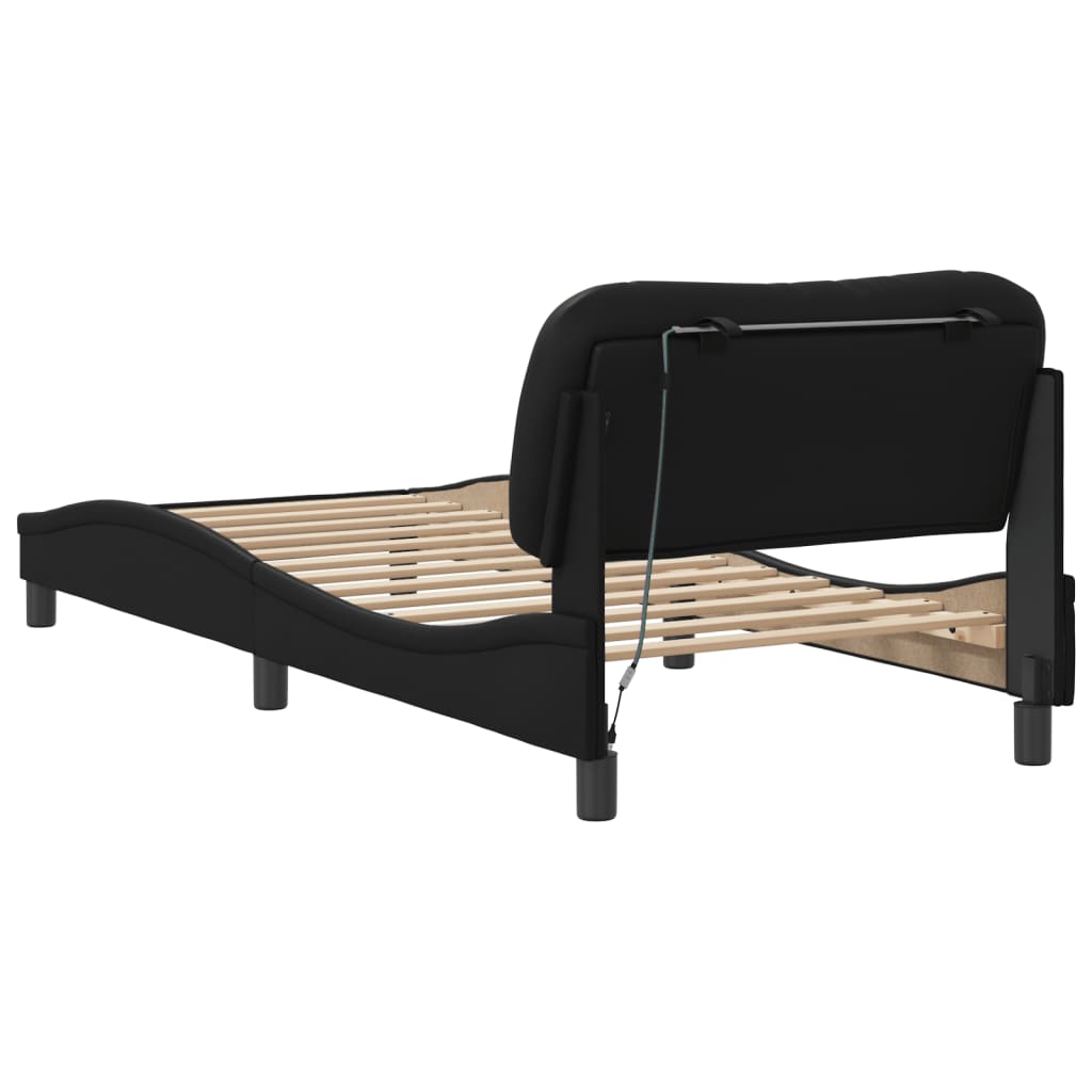 Okvir kreveta s LED-om bez madraca Hvar crni 90 x 190 cm