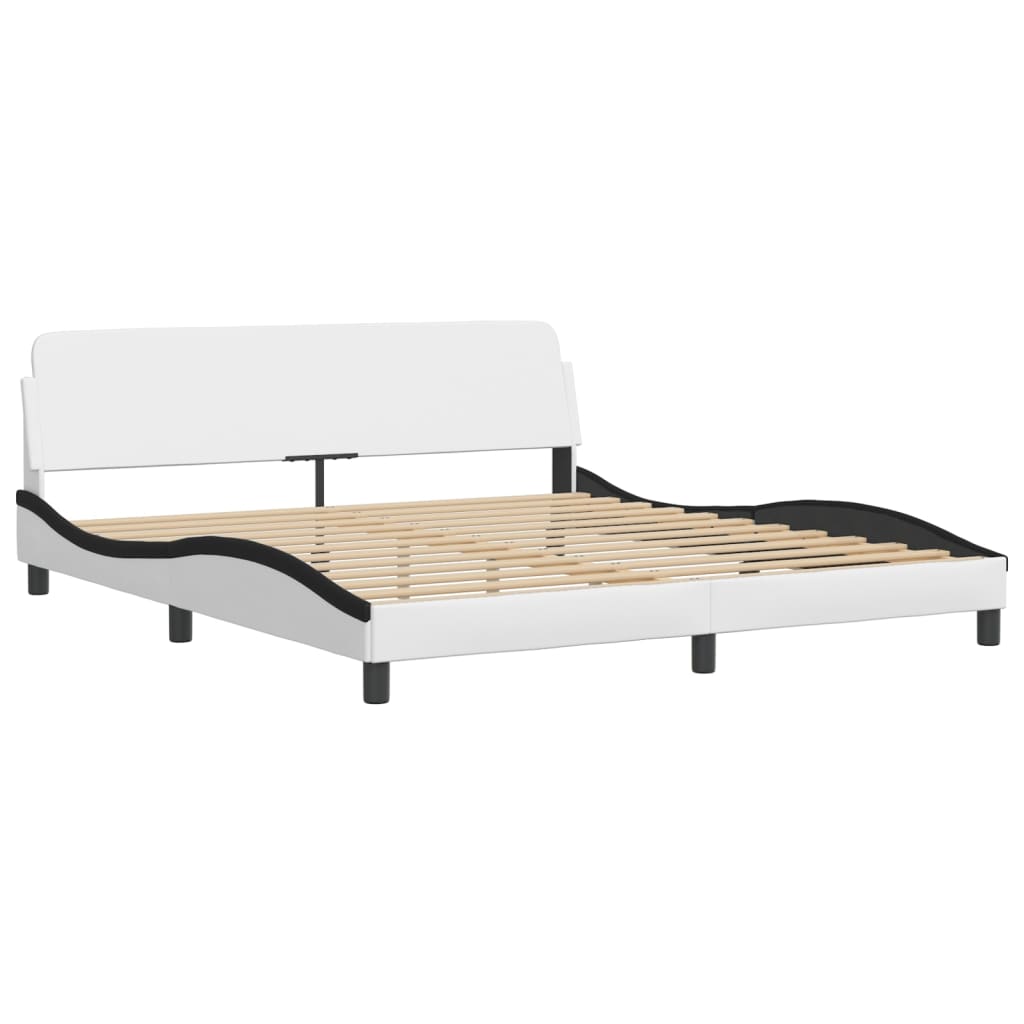Okvir kreveta s LED-om bez madraca Hvar bijelo-crni 180 x 200 cm