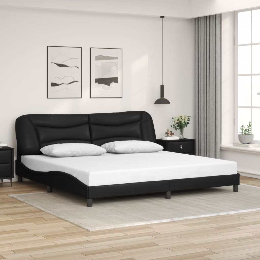 Okvir kreveta s LED-om bez madraca Hvar crni 200 x 200 cm