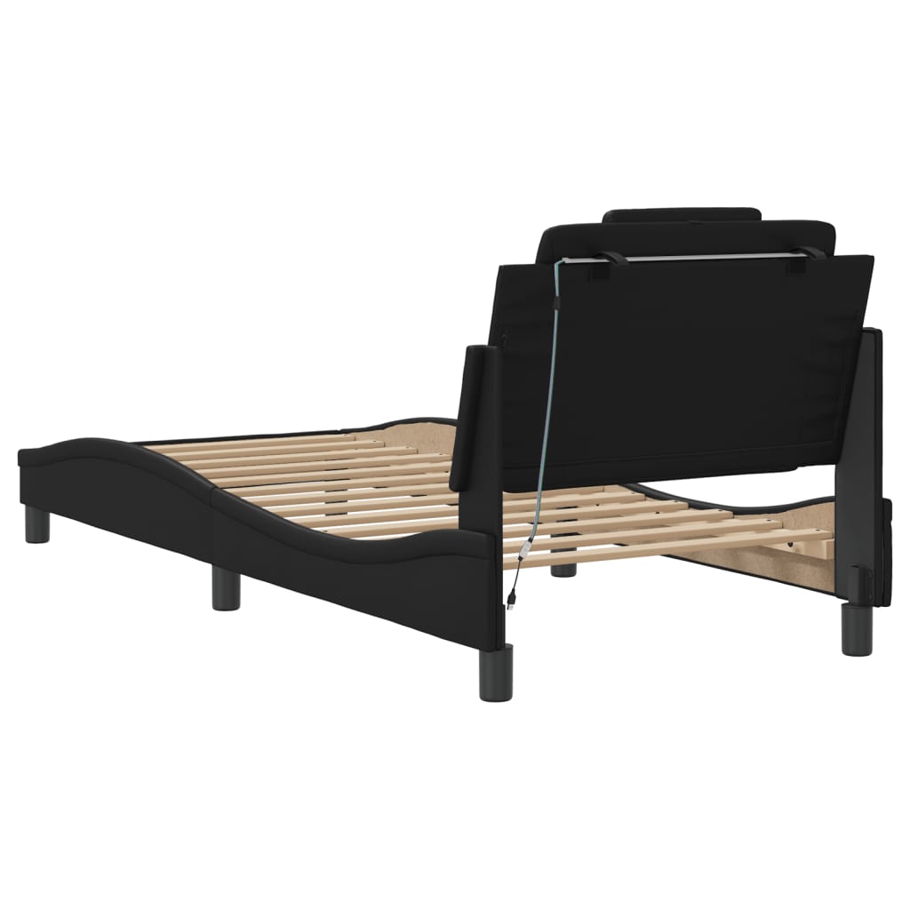 Okvir kreveta Viana s LED-om bez madraca crni 90 x 200 cm