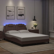 Okvir kreveta Viana s LED-om bez madraca smeđi 140x190 cm