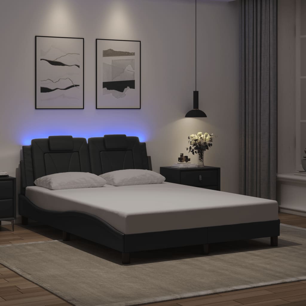 Okvir kreveta Viana s LED-om bez madraca sivi 140 x 190 cm