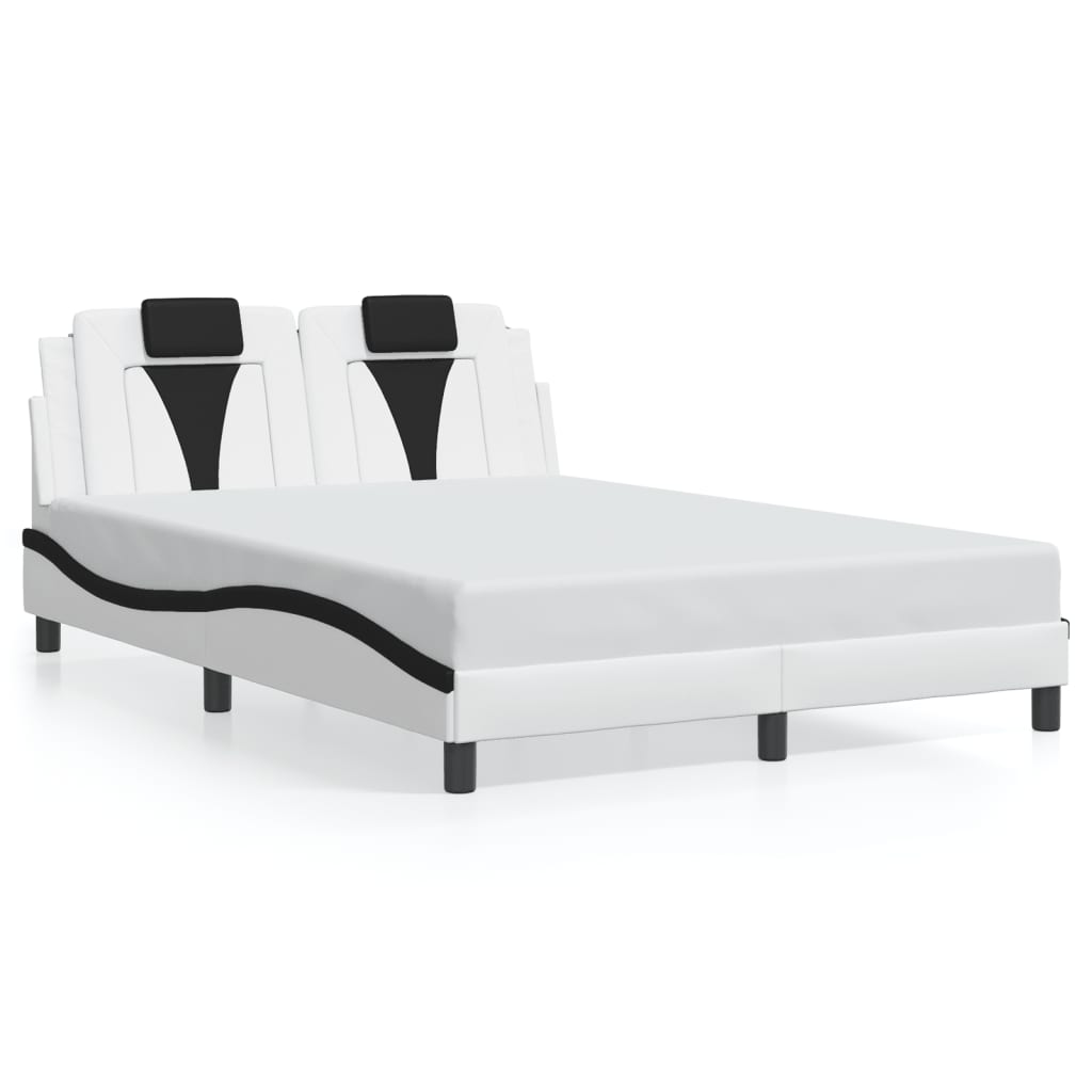 Okvir kreveta Viana s LED-om bez madracabijelo-crni 140 x 190 cm
