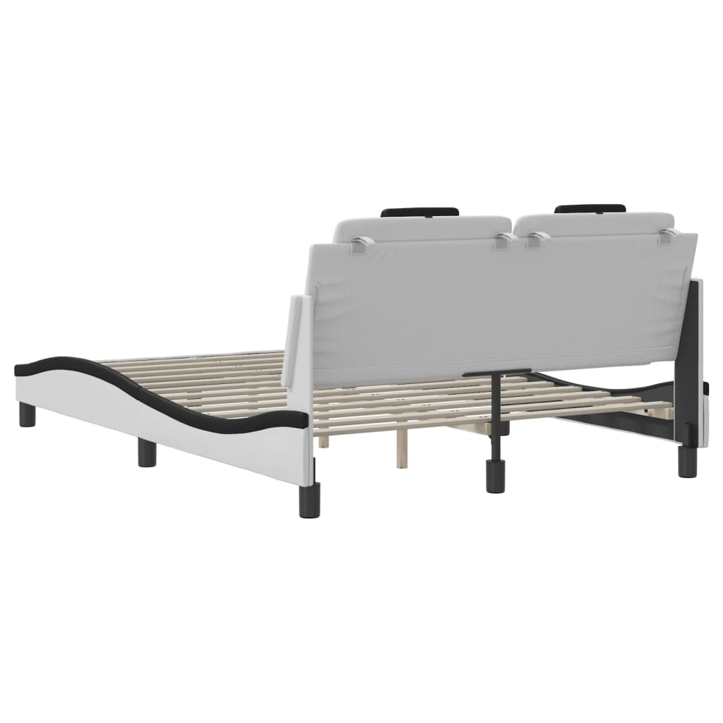 Okvir kreveta Viana s LED-om bez madracabijelo-crni 140 x 190 cm