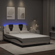 Okvir kreveta Viana s LED-om bez madracabijelo-crni 140 x 190 cm