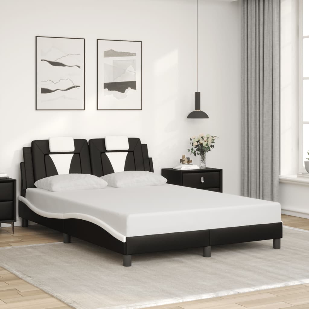 Okvir kreveta Viana s LED-om bez madracacrno-bijeli 140 x 200 cm