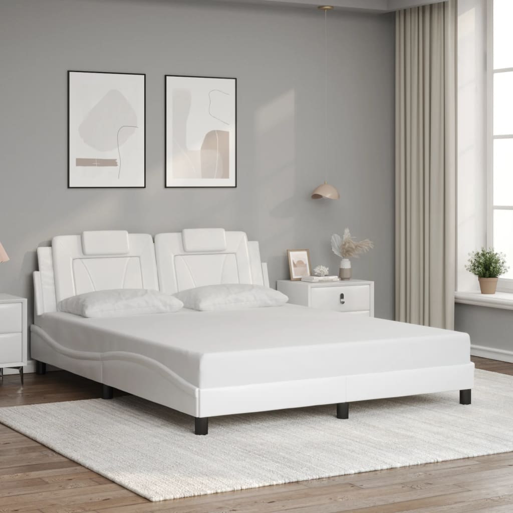 Okvir kreveta Viana s LED-om bez madraca bijeli 160x200 cm