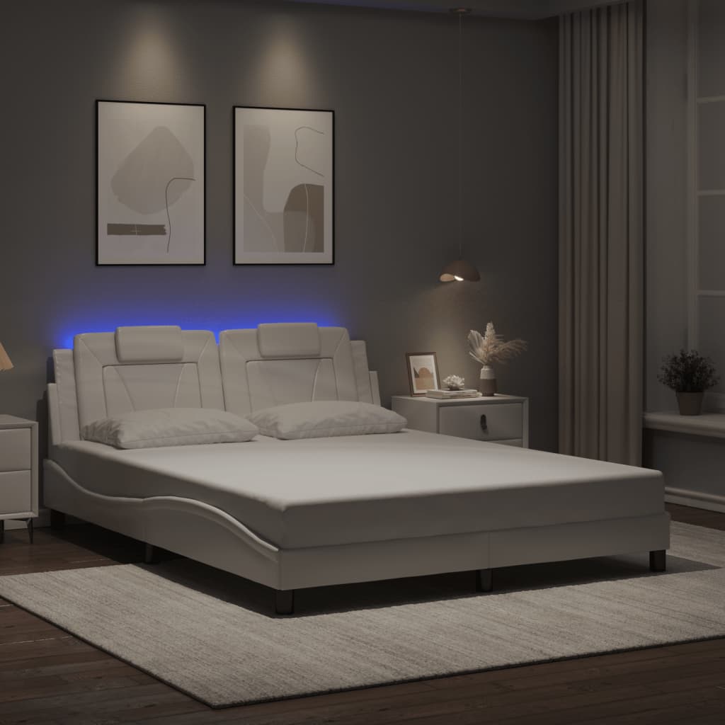 Okvir kreveta Viana s LED-om bez madraca bijeli 160x200 cm