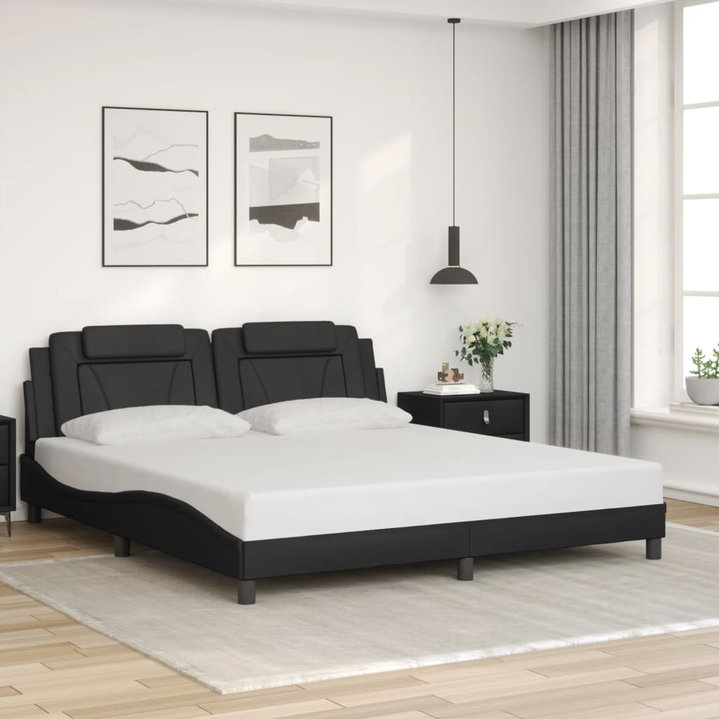 Okvir kreveta Viana s LED-om bez madraca crni 180 x 200 cm