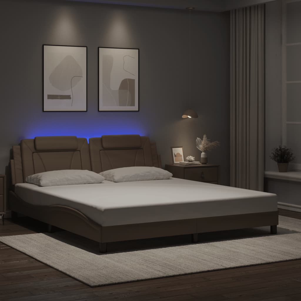 Okvir kreveta Viana s LED-om bez madracaboja cappuccina 180 x 200 cm