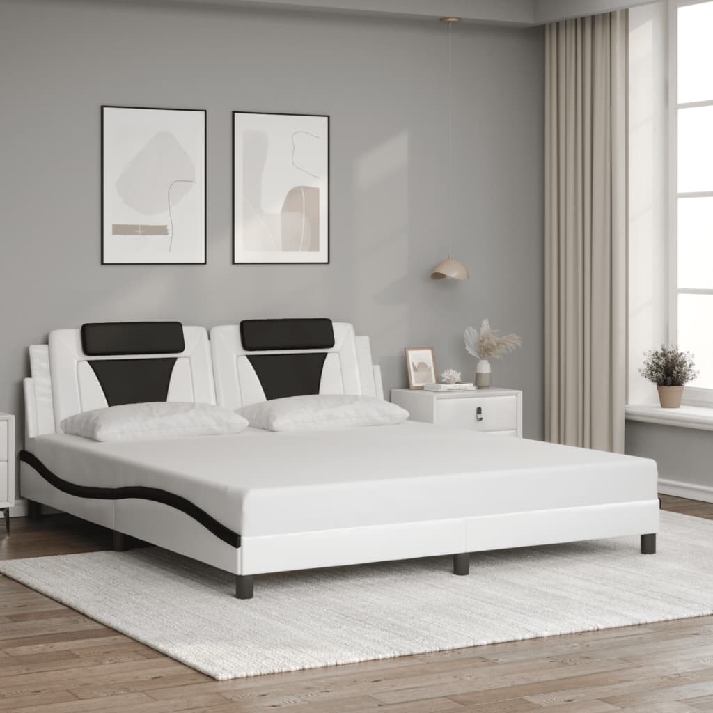 Okvir kreveta Viana s LED-om bez madracabijelo-crni 180 x 200 cm