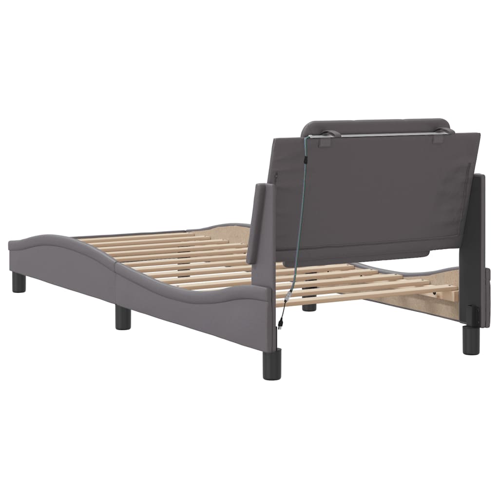 Okvir kreveta s LED-om bez madraca Zadar sivi 80 x 200 cm
