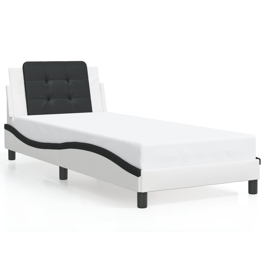 Okvir kreveta s LED-om bez madraca Zadar bijelo-crni 80x200cm