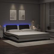 Okvir kreveta s LED-om bez madraca Zadar bijelo-crni 200 x 200 cm