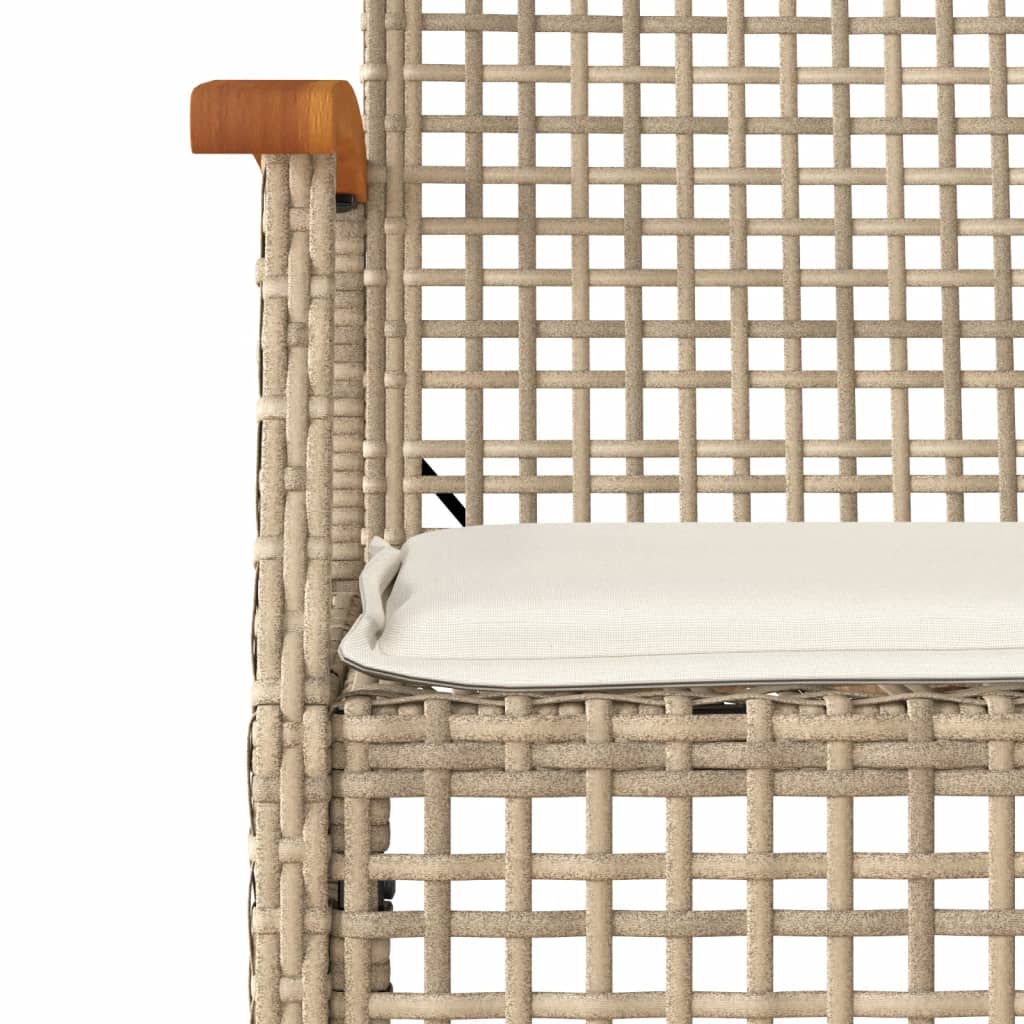5-dijelni vrtni blagovaonski set od poliratana s jastucima bež